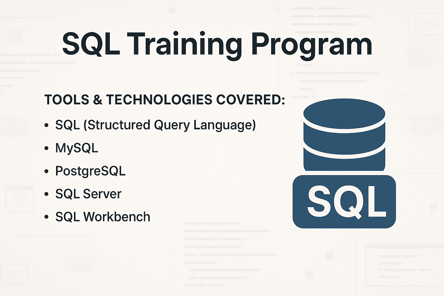 SQL Training Program